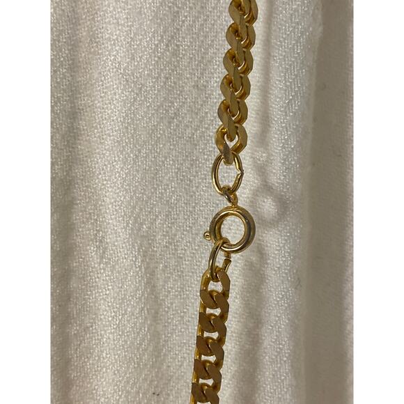 Gold tone St. Benedict Crucifix Pendant Necklace on Heavy Gold tone box chain. - Picture 7 of 16